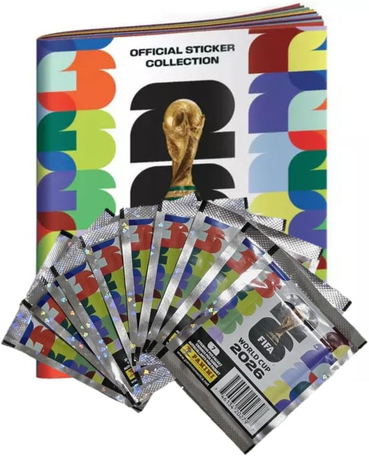 Hot 2026 Panini FIFA World Cup Official Sticker Series (1 x Softcover Album + 10 x Sealed Sticker Packs)