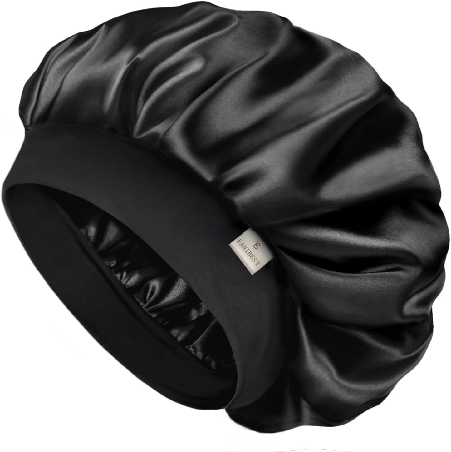 HotYANIBEST Soft Satin Bonnet for Men Women, Sleep Cap to Maintain Moisture | Unisex Double Layer, Bonnet for Sleeping, Protect Hair, Natural Wave, Curly Coily, Reduce Frizz, Adjustable Sleep Hat