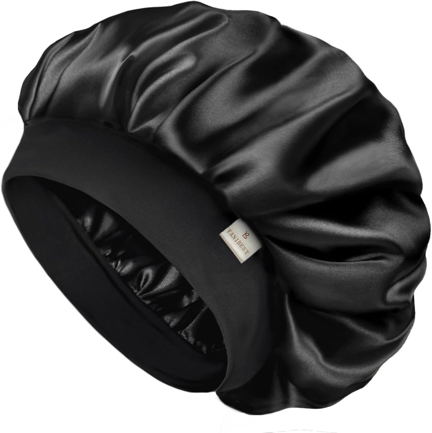 HotYANIBEST Soft Satin Bonnet for Men Women, Sleep Cap to Maintain Moisture | Unisex Double Layer, Bonnet for Sleeping, Protect Hair, Natural Wave, Curly Coily, Reduce Frizz, Adjustable Sleep Hat
