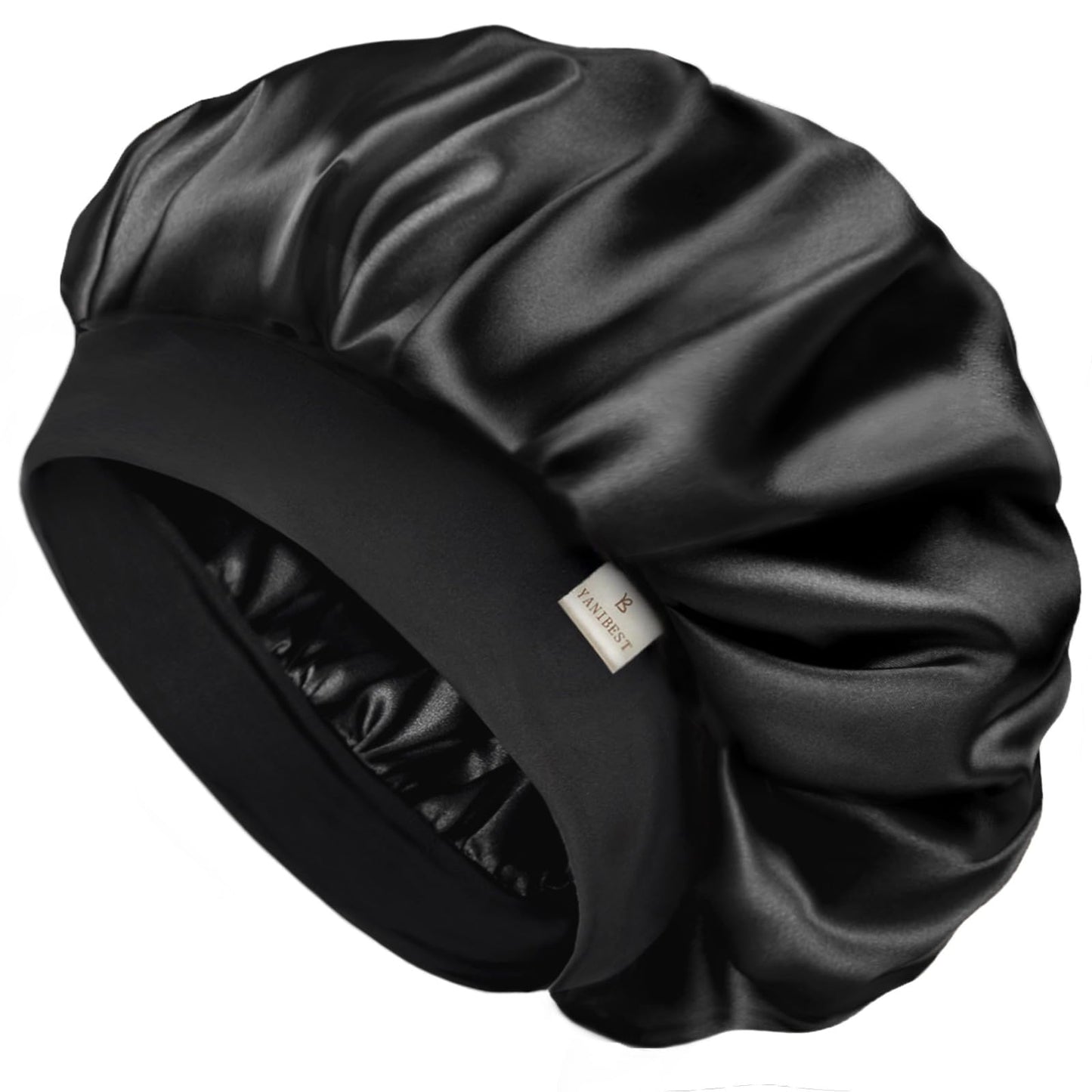 HotYANIBEST Soft Satin Bonnet for Men Women, Sleep Cap to Maintain Moisture | Unisex Double Layer, Bonnet for Sleeping, Protect Hair, Natural Wave, Curly Coily, Reduce Frizz, Adjustable Sleep Hat