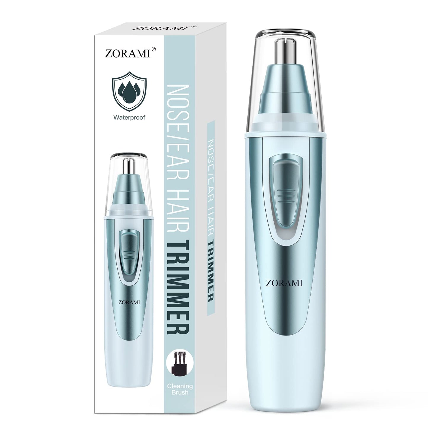 HotEar and Nose Hair Trimmer Clipper - 2026 Professional Painless Eyebrow & Facial Hair Trimmer for Men Women, Battery-Operated Trimmer with IPX7 Waterproof, Dual Edge Blades for Easy Cleansing Pink