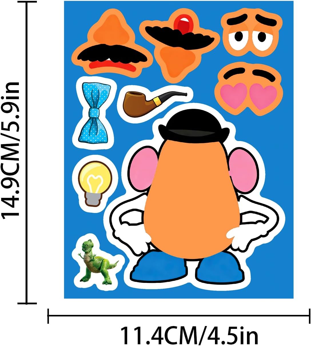 Hot 24pcs Make a face Toy Story Stickers,Make Your Own Stickers,Mixed & Matched with 8 Designed Characters(3 of Each) for Party Favors Supplies, Reward, Decor,Gift Idea