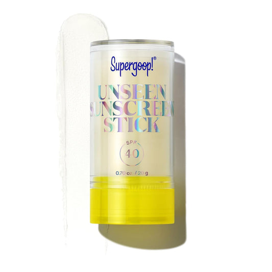 HotSupergoop! Unseen Sunscreen Stick - SPF 40 - Clear & Invisible Sun Protection - Broad Spectrum Face Sunscreen - Glides Over Makeup - Natural Finish - For All Skin Types - 0.7 fl oz