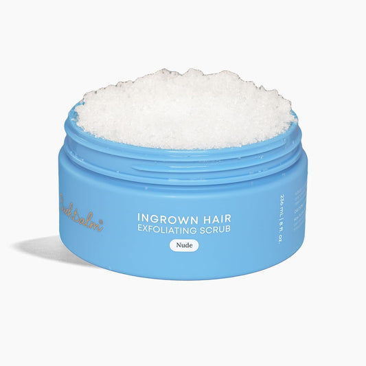 HotBushbalm Ingrown Hair Exfoliating Scrub - Reduces Appearance of Ingrown Hairs and Razor Bumps, Soothes Skin and Post-Shave Redness - Nude, 236 ml