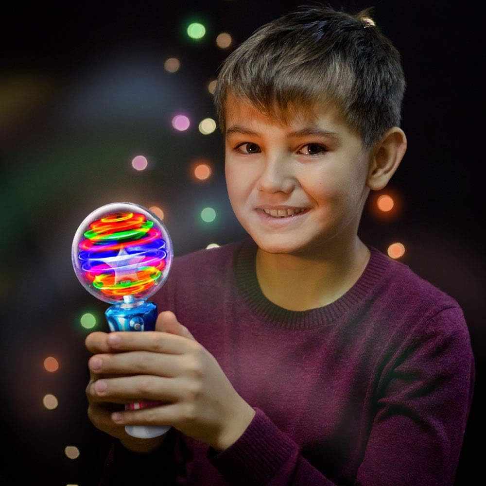 Hot ArtCreativity Spinning Light Up Toy Wand – Magic Ball with LED Lights, Sensory Spinner for Kids, Party Favors & Classroom Prizes, Autism-Friendly Gift