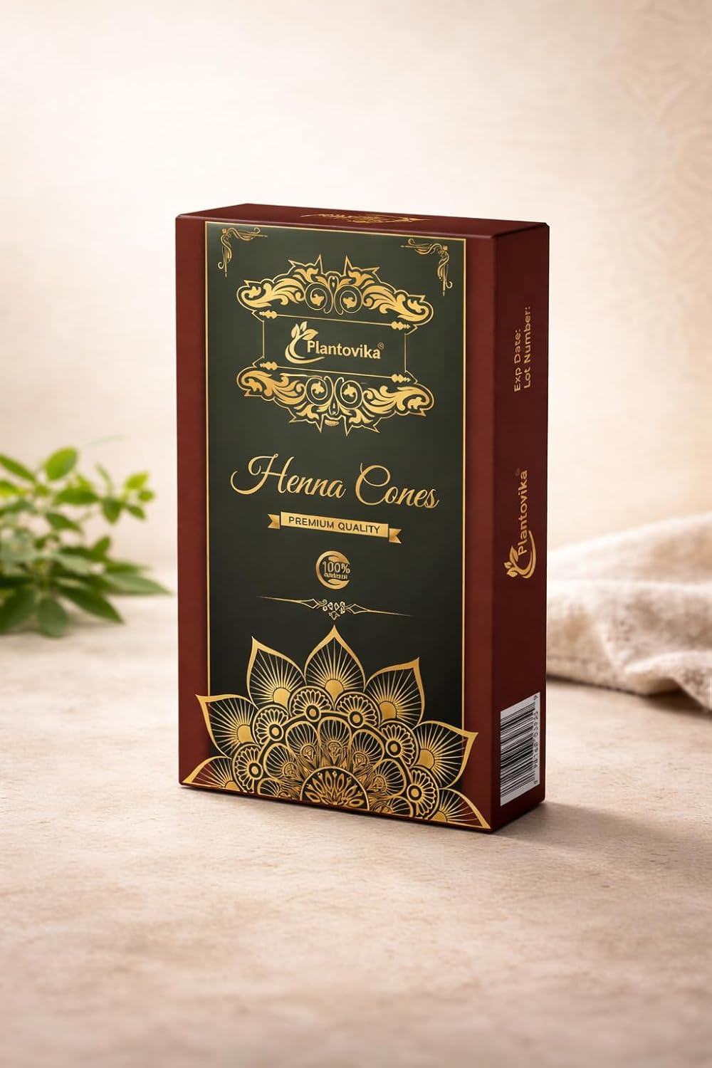 HotHenna Cone Made from 100% Natural Leaves | Fresh Ready-to-Use Pre-Filled Paste, Henna Tube | Dark Reddish Brown | No Additives | Long Lasting Color | Pack of 6
