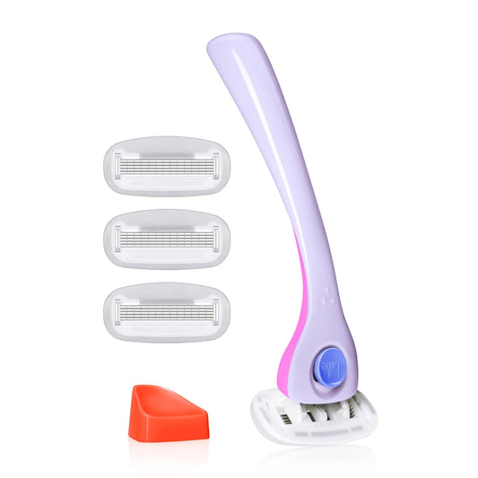 HotBillie Razors for Women Shave Kit – Women’s Razor + 4 x 5-Blade Razor Refills + Magnetic Holder – DreamPop