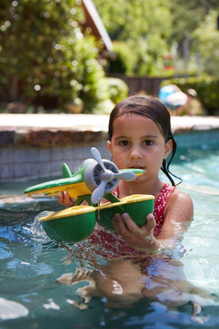 HotGreen Toys Seaplane in Green Color - Bpa Free, Phthalate Free Floatplane for Improving Pincers Grip. Toys and Games