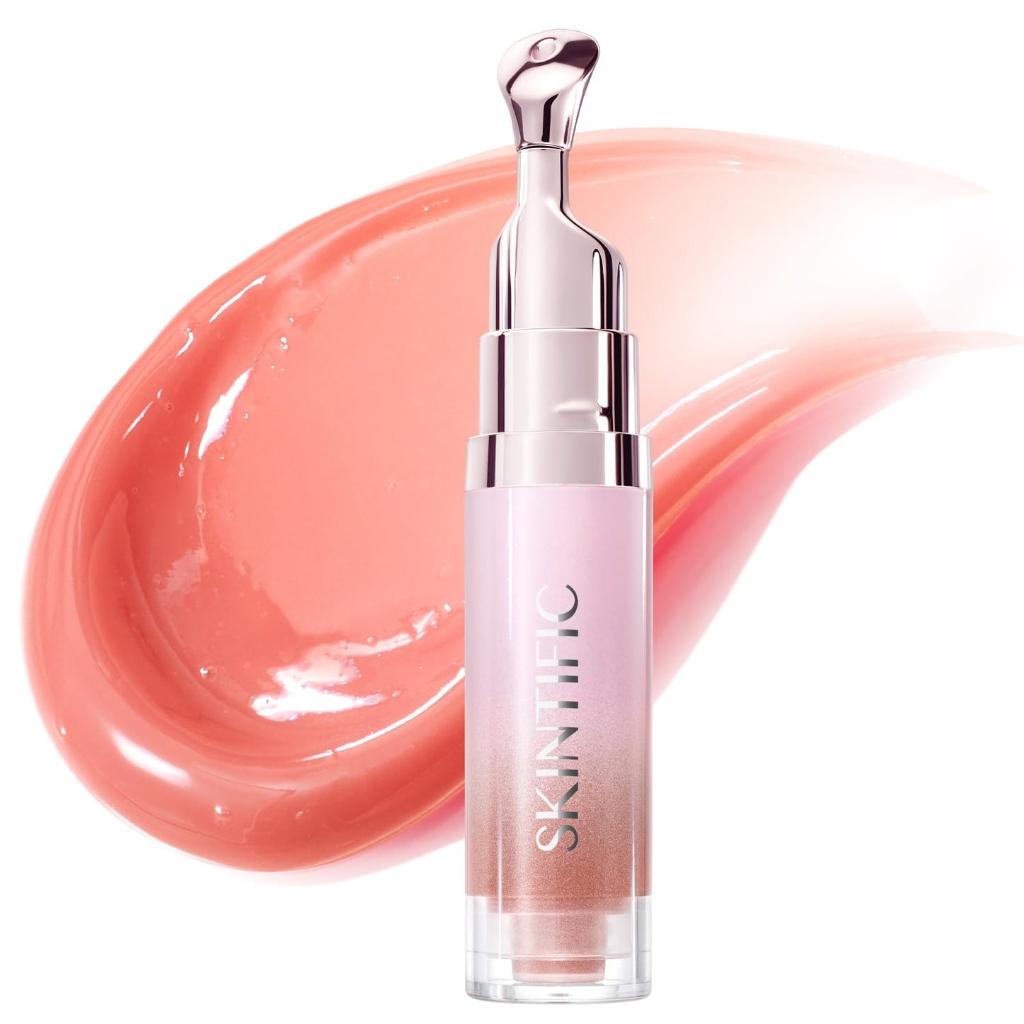 HotSKINTIFIC Brightening Lip Serum, Hydrating & Plumping (00 Clear) | Tinted Lip Gloss with Peptide, Moisturizing Lip Balm with Polypeptides & Squalane for Glossy Sheer, Smooth Lips