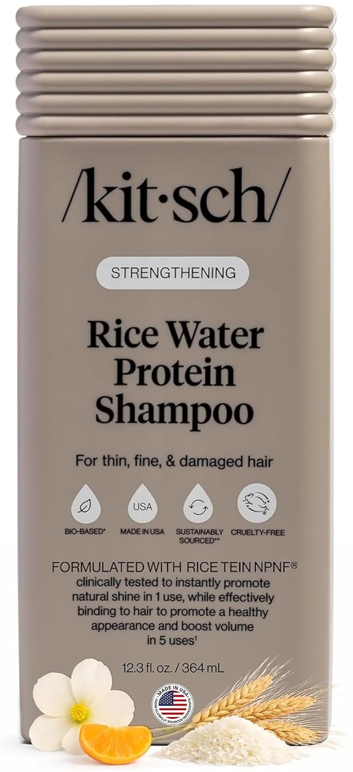 HotKitsch Strengthening Rice Water Shampoo for Hair Growth – 12.3 oz | Volumizing Shampoo for Women & Men – Hair Care for Thin, Fine & Damaged Hair – Paraben, Silicone & Sulfate Free