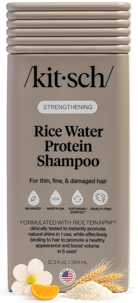 HotKitsch Strengthening Rice Water Shampoo for Hair Growth – 12.3 oz | Volumizing Shampoo for Women & Men – Hair Care for Thin, Fine & Damaged Hair – Paraben, Silicone & Sulfate Free