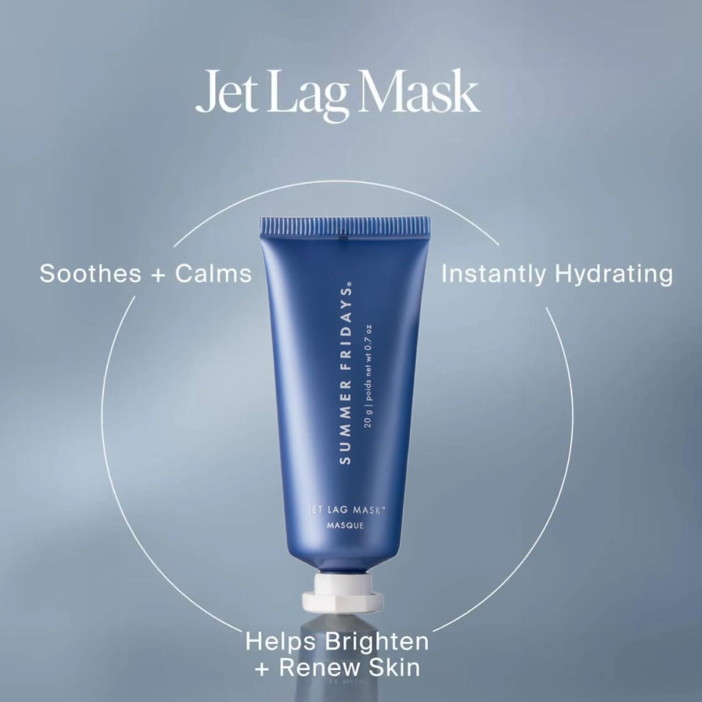 HotSummer Fridays Jet Lag™ Essentials - Mini Hydrating Skin Care Set With Jet Lag™ Mask, Eye Patches, Deep Hydration Face Serum & Hydration Mist - Travel Size Skincare Kit & Gift Set (4 Count)