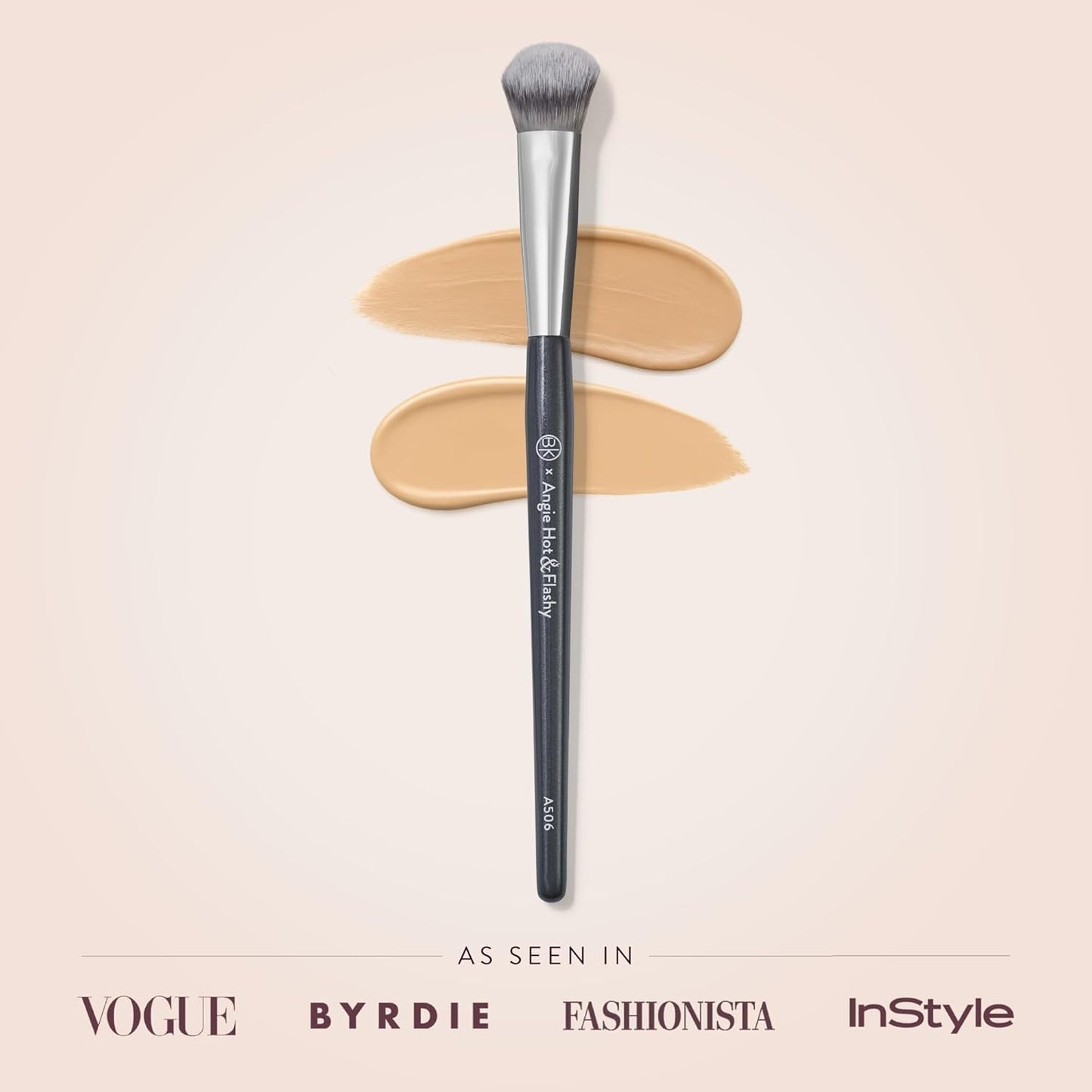 HotBK BEAUTY BRUSHES - ANGIE HOT & FLASHY A506 CONCEALER - Viral "Kitten Paw" Face Brush - Under-Eye Concealing and Contouring - Makeup Brushes