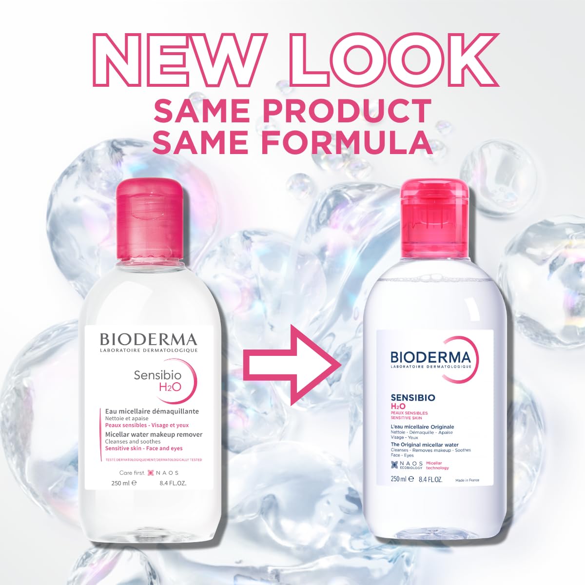 HotBioderma - Sensibio - H2O Micellar Water - Makeup Remover Cleanser - Face Cleanser for Sensitive Skin