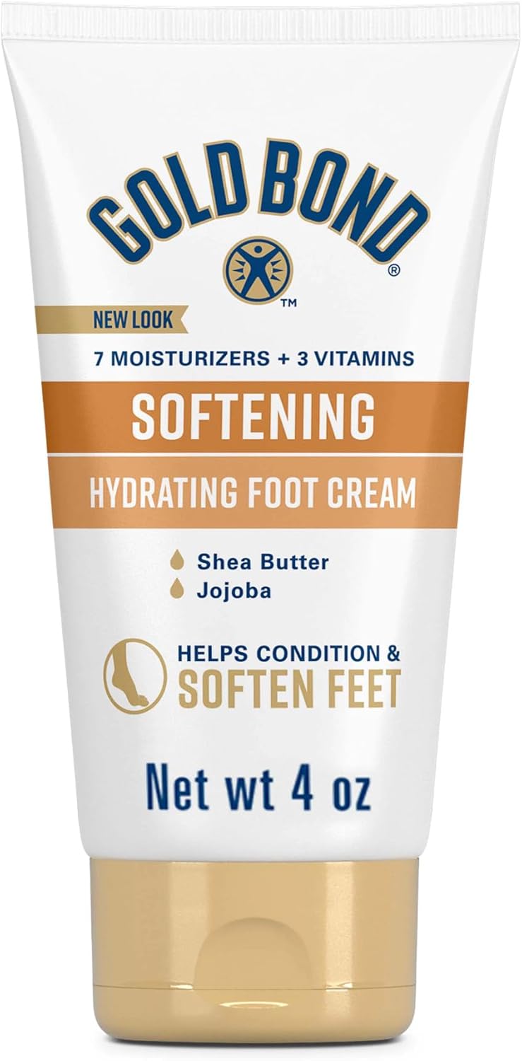HotGold Bond Softening Foot Cream, 4 oz., Foot Lotion with Shea Butter to Soften Rough & Dry Feet