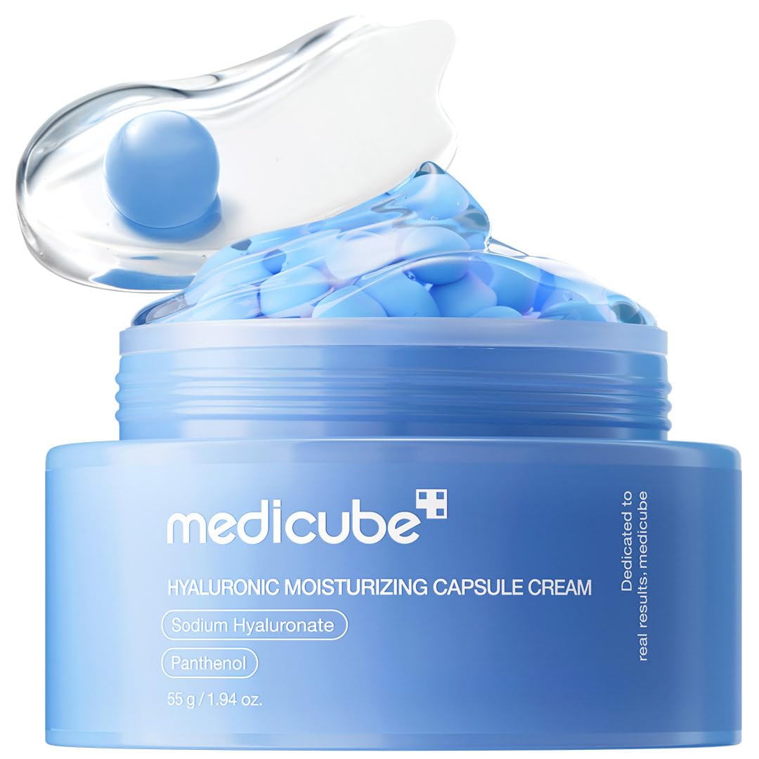 Hotmedicube Capsule Cream with Hyaluronic Acid | 120H Lasting Hydration, Barrier Care, Calming Daily Facial Moisturizer For All Skin Types | Panthenol & Ceramides | Korean Skincare, 1.94 oz