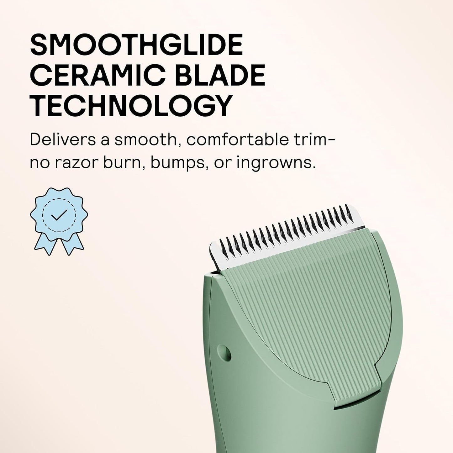 HotMERIDIAN The Trimmer Original - Body Hair Trimmer for Men, Electric Shaver for Pubic Hair, Chest, Legs & Bikini, Waterproof & Rechargeable, Sage