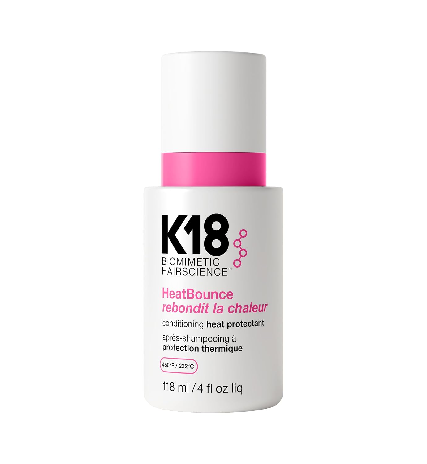 HotK18 HeatBounce Conditioning Heat Protectant Spray, Lightweight Leave-In Conditioner + 450℉ (232°C) Inside-Out Heat Protection, Soften, Smooth + Detangle All Hair Types
