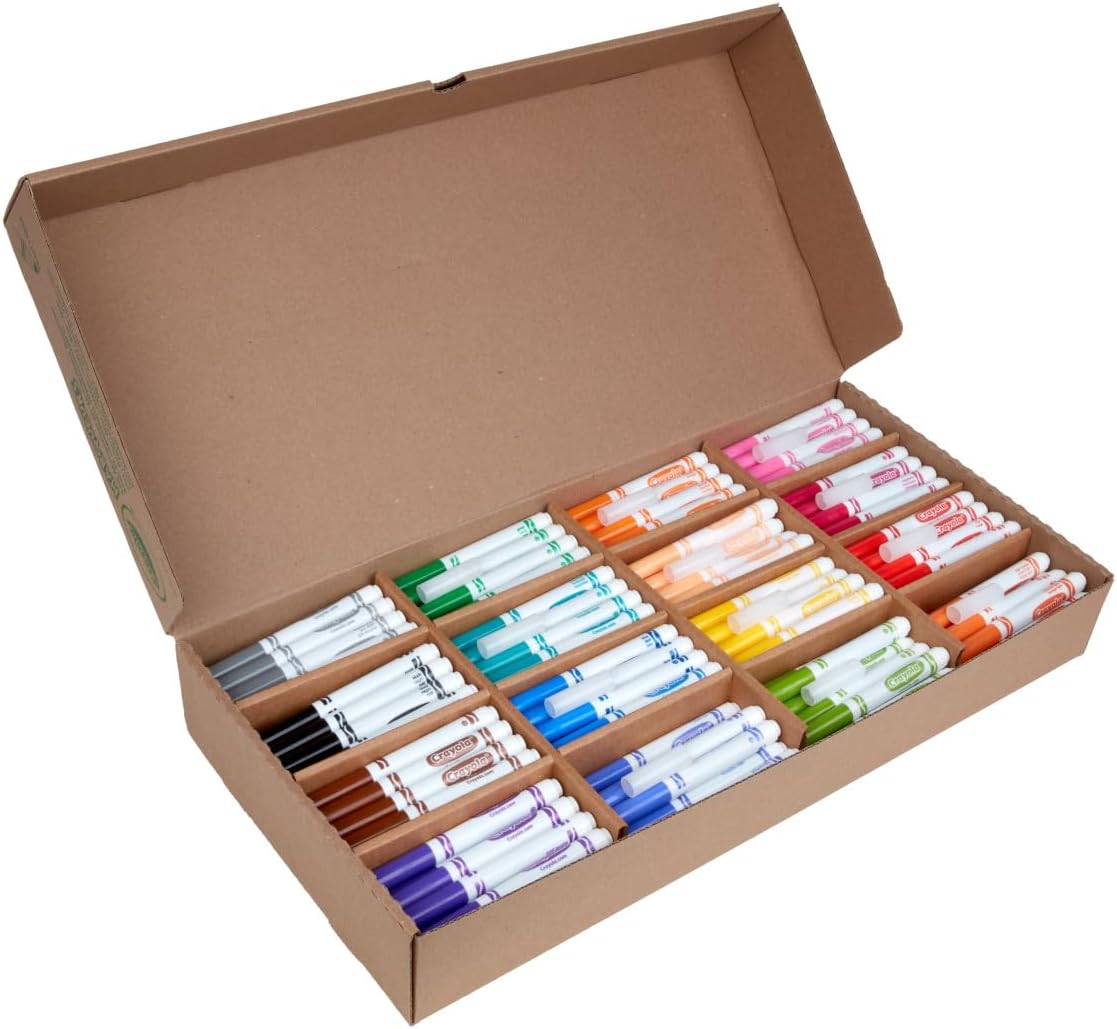 HotCrayola Broad Line Markers Classpack (256 Ct), Bulk Markers for Kids, Art Supplies for School, Classroom Must Haves, Preschool & Kindergarten Supplies