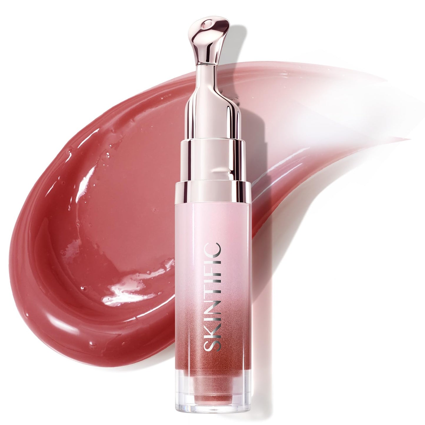 HotSKINTIFIC Brightening Lip Serum, Hydrating & Plumping (00 Clear) | Tinted Lip Gloss with Peptide, Moisturizing Lip Balm with Polypeptides & Squalane for Glossy Sheer, Smooth Lips
