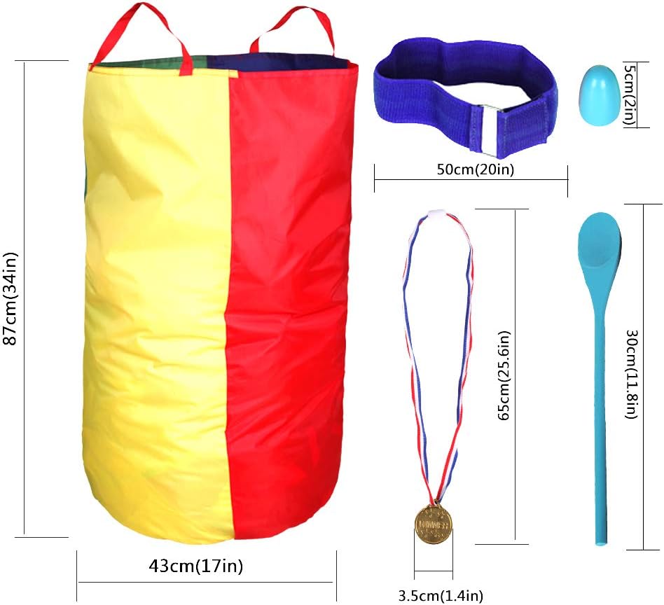 Hot CWLAKON Outdoor Games, Potato Sack Race Bags for Kids Adults, Egg Spoon Relay Race, 3 Legged Race Bands, Birthday Party, Field Day Family Reunion Carnival Outside Yard Lawn Easter Fall Festival Games