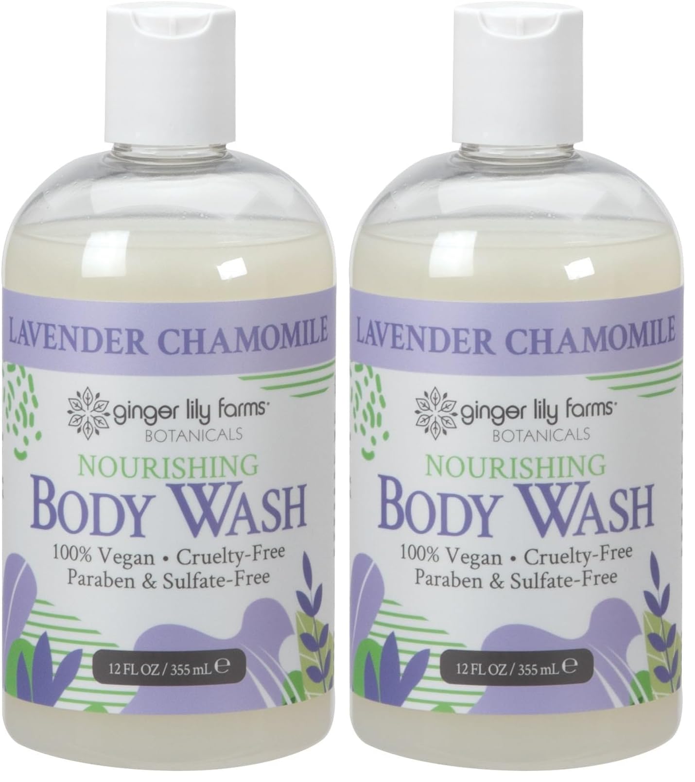 HotGinger Lily Farms Botanicals Nourishing Body Wash, Island Tranquility, 100% Vegan & Cruelty-Free, Green Tea Lemongrass Scent, 1 Gallon Refill (128 fl. oz.)