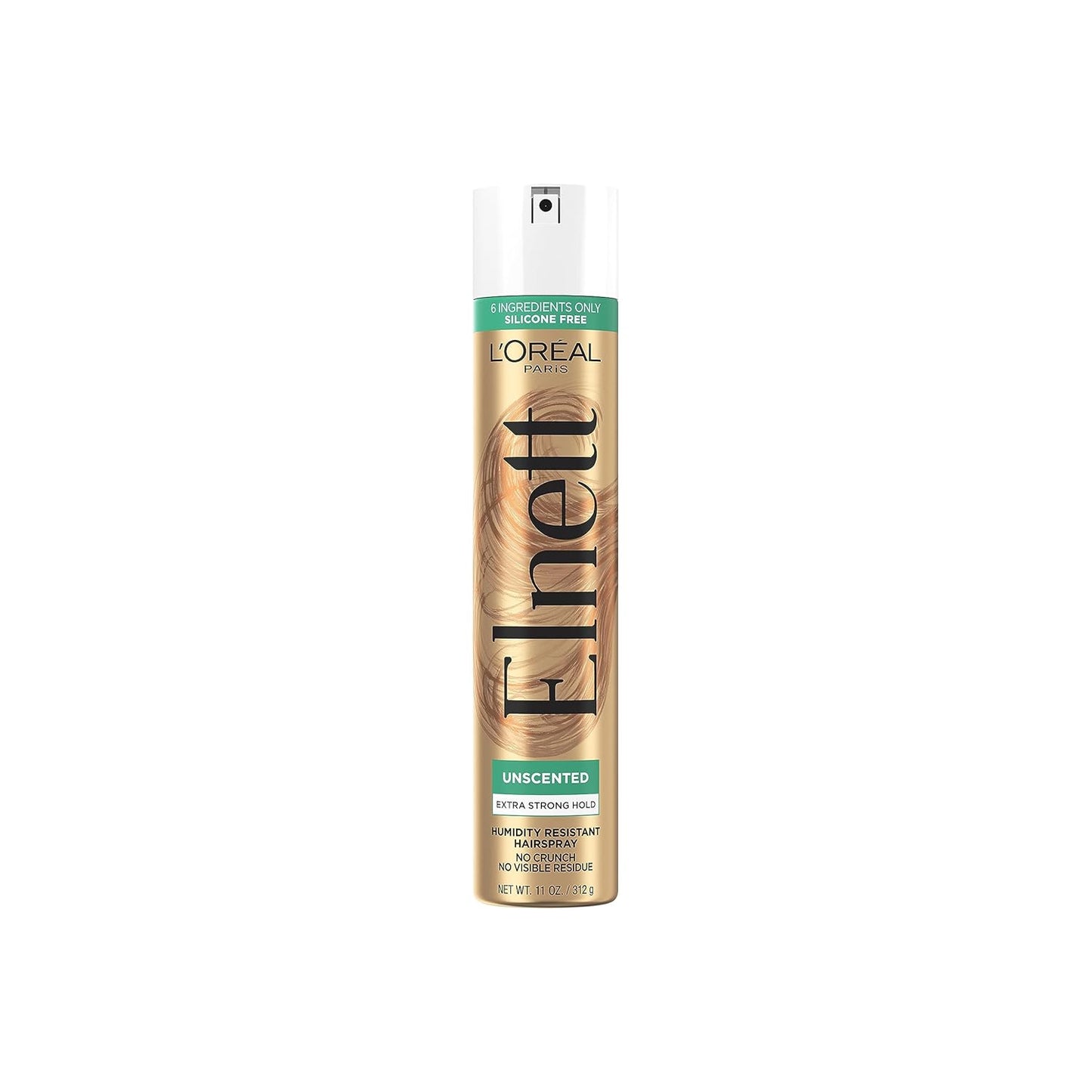 HotL'Oreal Paris Elnett Unscented Hairspray, up to 72-Hour Extra Strong Hold Formula with Humidity Resistant Frizz Control, Hairspray with Soft, Brushable Finish, 11 oz | (Packaging May Vary)