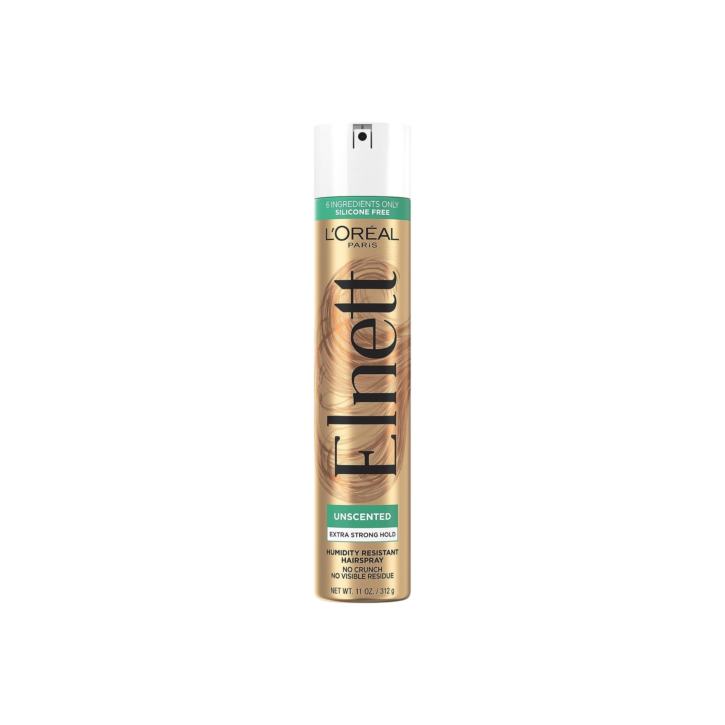 HotL'Oreal Paris Elnett Unscented Hairspray, up to 72-Hour Extra Strong Hold Formula with Humidity Resistant Frizz Control, Hairspray with Soft, Brushable Finish, 11 oz | (Packaging May Vary)