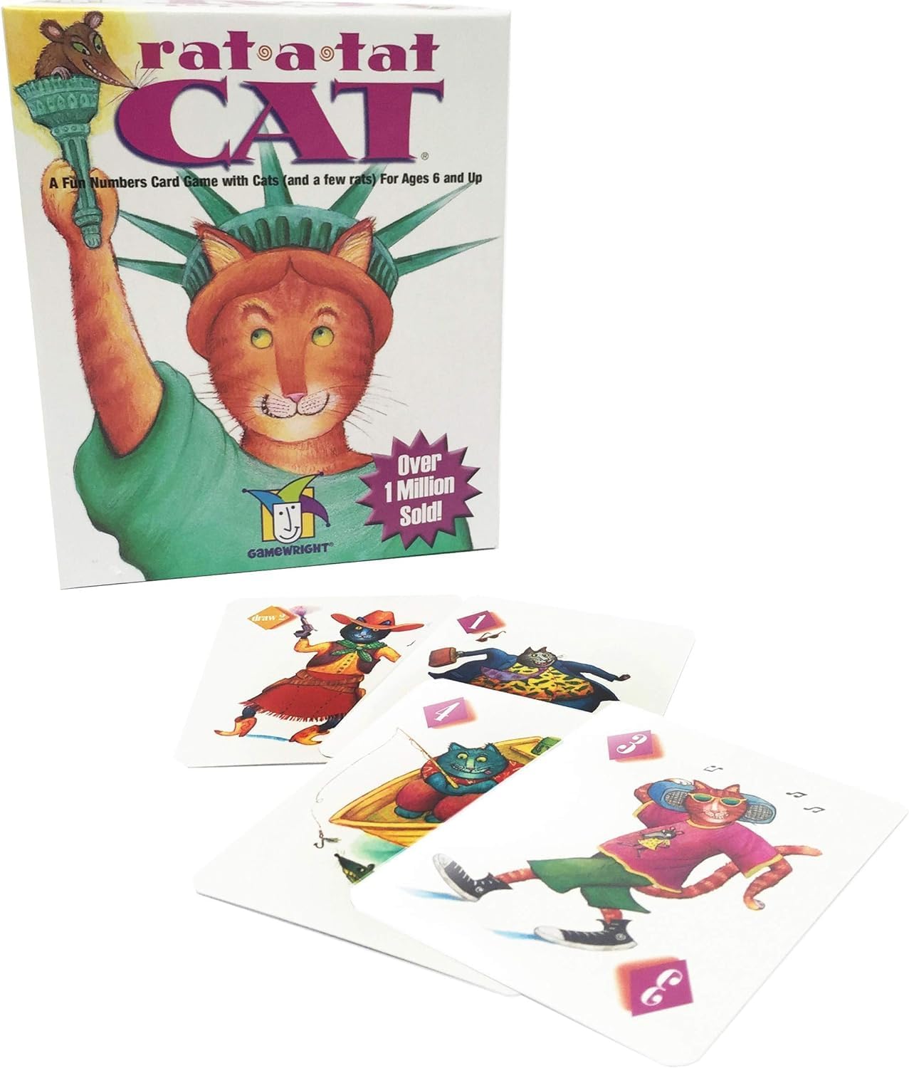 Hot Gamewright Rat‑A‑Tat Cat Card Game – Family Board Games & Kids Games | Memory & Strategy Game for Kids 6+ | Quick Play Card Game for Family Game Night, 2‑6 Players