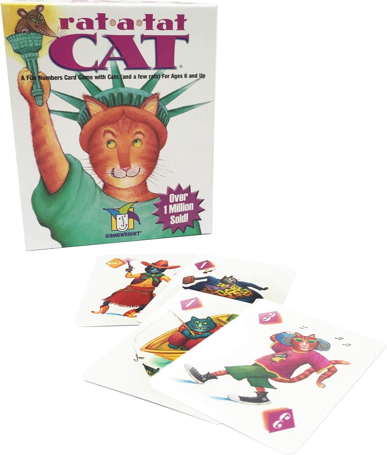 Hot Gamewright Rat‑A‑Tat Cat Card Game – Family Board Games & Kids Games | Memory & Strategy Game for Kids 6+ | Quick Play Card Game for Family Game Night, 2‑6 Players