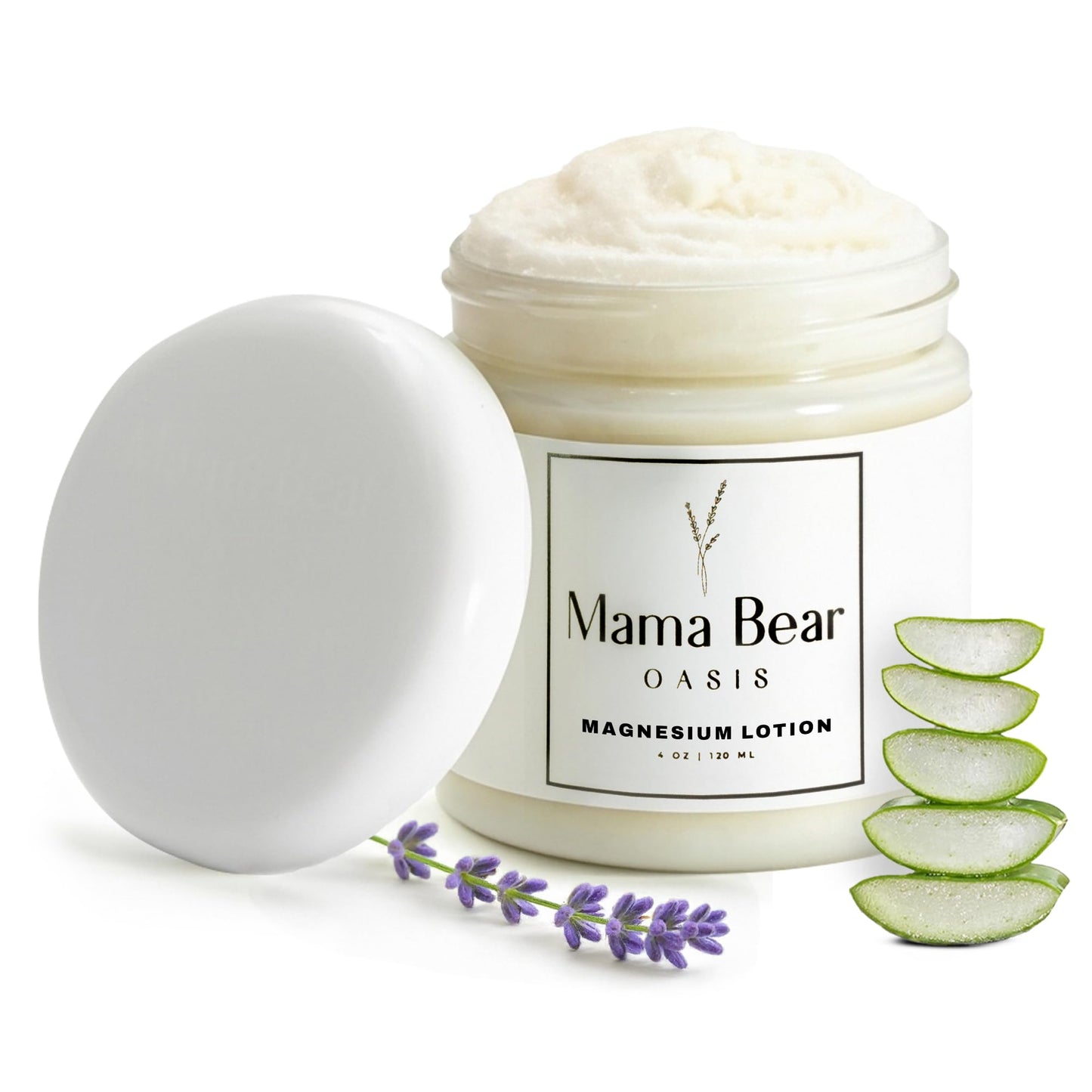 HotMama Bear Oasis Lotion - Magnesium Cream - Lavender Magnesium Lotion for Foot, Hands, Legs, Toes Includes Arnica, Vitamin B6, Aloe Vera, MSM (Pack of 2)