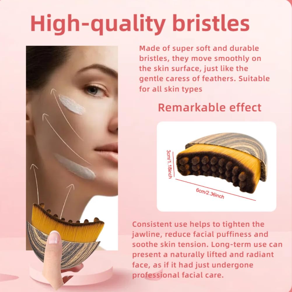 Hot1/2 PCS Lymphatic Contour Face Brush for Sculpting – Anti-Puffiness, Detox & Lift, Improves Skin Glow & Absorption (2 Pcs Contour Face Brush)