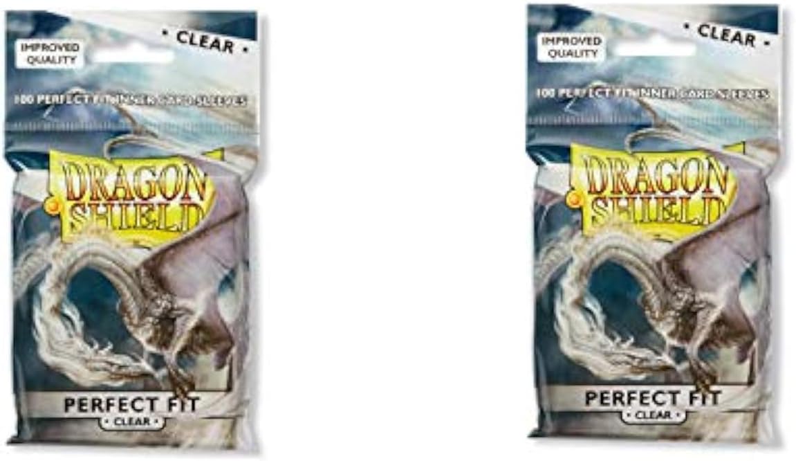 Hot 2 Packs Dragon Shield Inner Sleeve Clear Standard Size 100 ct Card Sleeves Individual Pack
