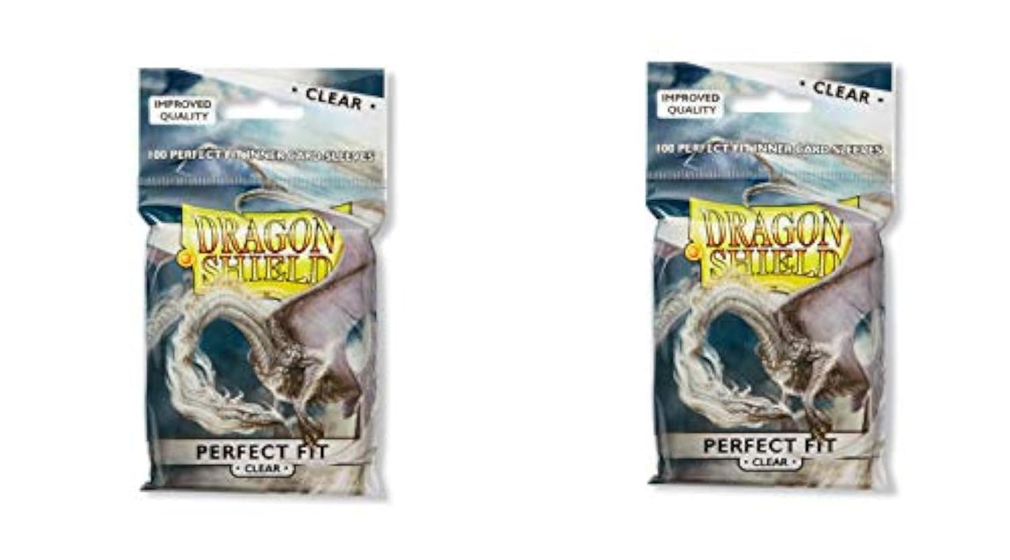Hot 2 Packs Dragon Shield Inner Sleeve Clear Standard Size 100 ct Card Sleeves Individual Pack