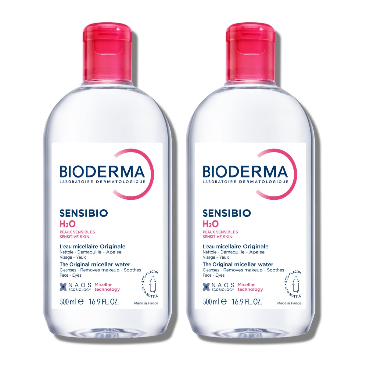 HotBioderma - Sensibio - H2O Micellar Water - Makeup Remover Cleanser - Face Cleanser for Sensitive Skin