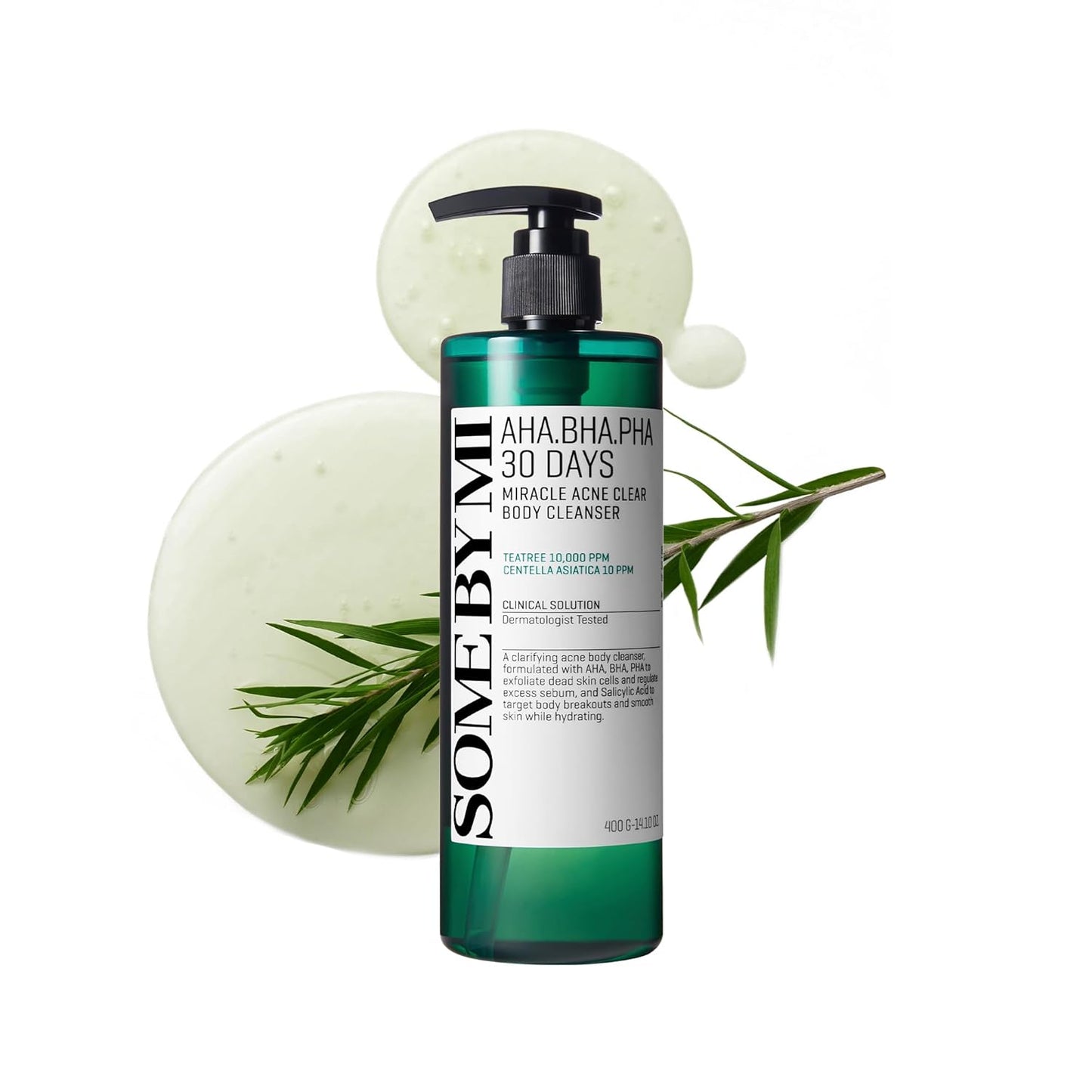 HotSOME BY MI AHA BHA PHA 30 Days Miracle Acne Clear Body Cleanser 13.5oz – Salicylic Acid & Tea Tree Acne Body Wash – Deep Cleansing, Sulfate & Paraben Free Korean Skin care