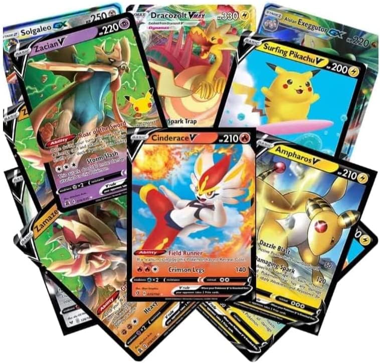 HotPokemon TCG: Authentic Factory Sealed Booster Pack (Includes Mystery Card Bundle - V/VMAX 1 in 3 - Bonus Free Protective Card Holder!)