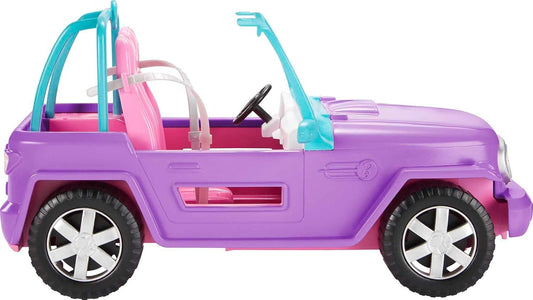 Hot Barbie Off-Road Vehicle, Purple with Pink Seats and Rolling Wheels, 2 Seats, Gift for 3 to 7 Year Olds