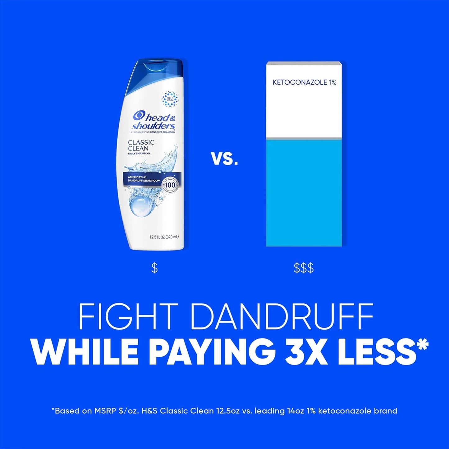 HotHead & Shoulders Classic Clean Anti-Dandruff Shampoo Twin Pack, 32.1 fl oz Each, 72-Hour Dandruff Protection, Safe for Everyday Use on All Hair Types