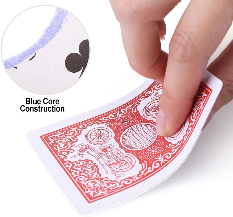 HotLotFancy Playing Cards, 12 Pack, Decks of Cards Bulk, Poker Size, Standard Index, for Blackjack, Euchre, Canasta Card Game, 6 Blue and 6 Red, Casino Grade Poker Cards