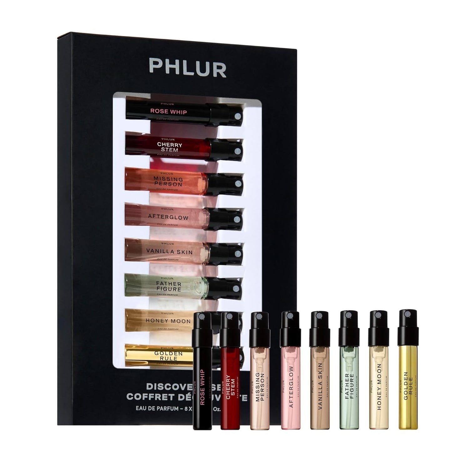 Hot PHLUR Fragrance Discovery Set (2026) - 8pc Perfume Sample Set | Features New Releases Cherry Stem, Afterglow and Honey Moon - 2mL Each, Mini Perfume Fine Fragrance Samples