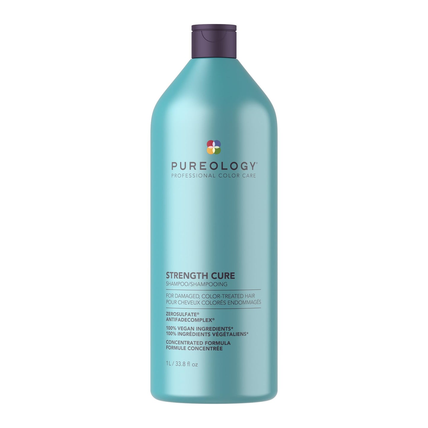 HotPureology Strength Cure Shampoo - For Damaged or Color Treated Hair, Hair Repair, Reduces Damage & Seals Split Ends, Protects Color Vibrancy, Vegan & Sulfate Free