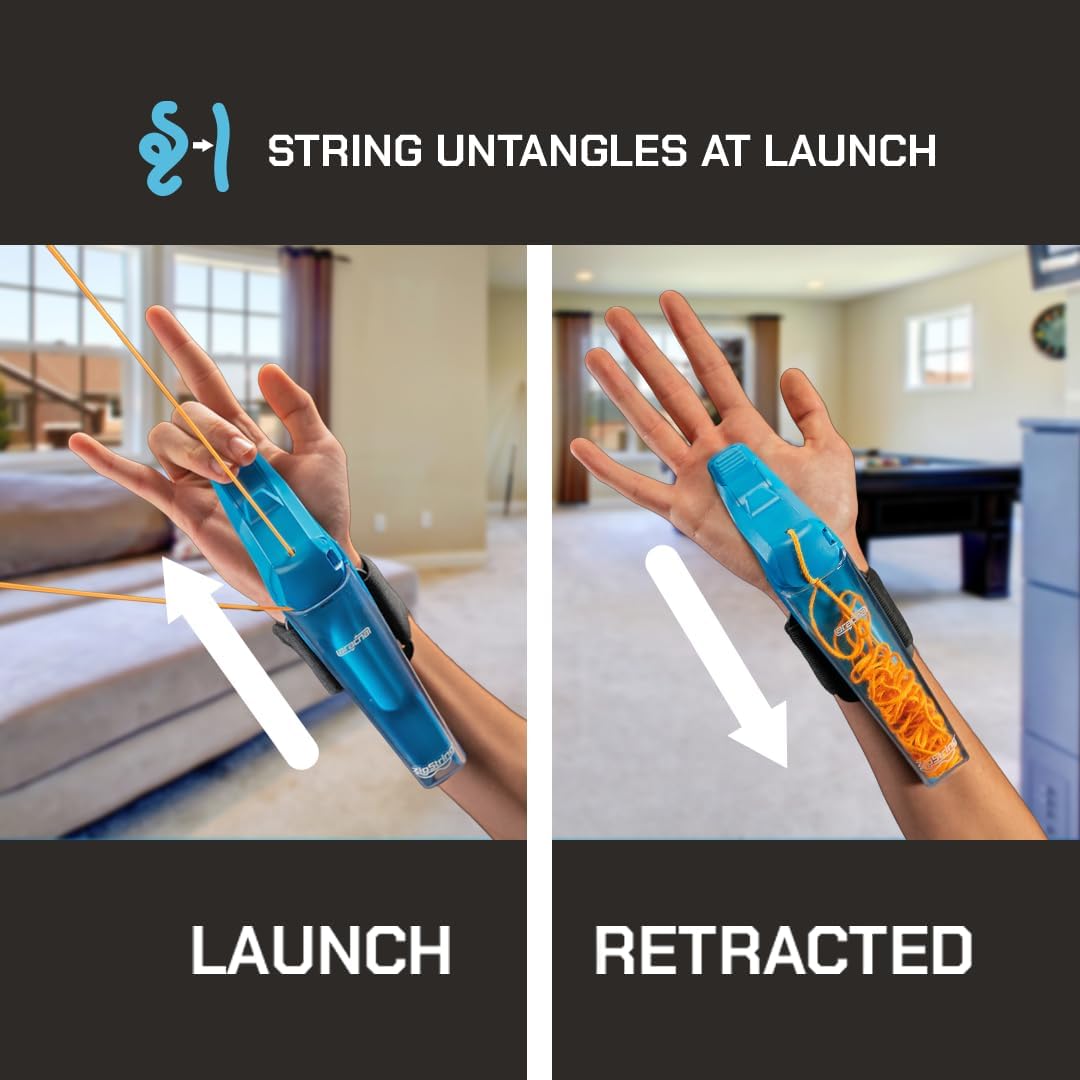 HotZipString Aracna Glow-in-the-Dark Webshooter – Superhero String Launcher Toy for Kids, Teens & Adults – Patented, Reloading, Durable & Viral Web Shooting Action Toy for Endless Tricks & Epic Battles | For Kids, Teens & Adults, Patented, Reloading, Dura