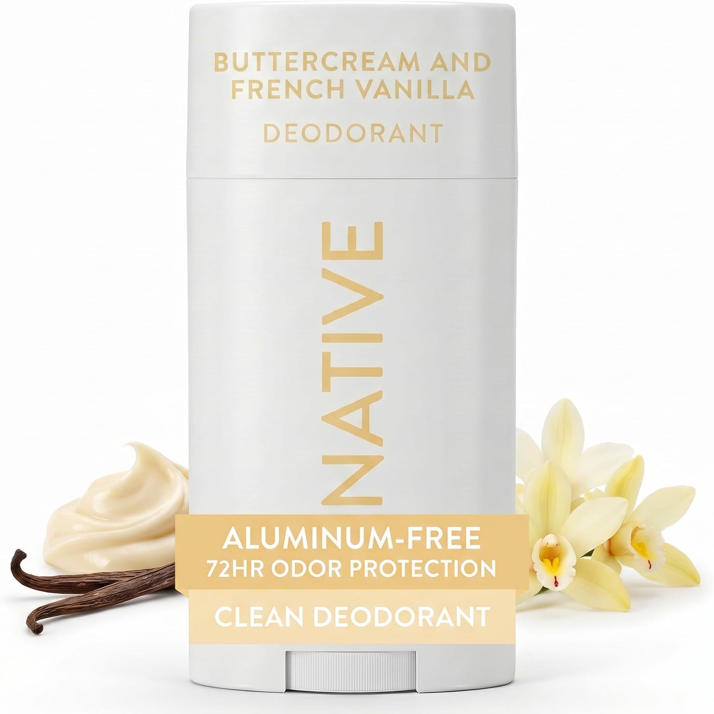 HotNative Deodorant Contains Naturally Derived Ingredients, 72 Hour Odor Control, Deodorant for Women and Men, Aluminum Free, Coconut & Vanilla 2.65oz