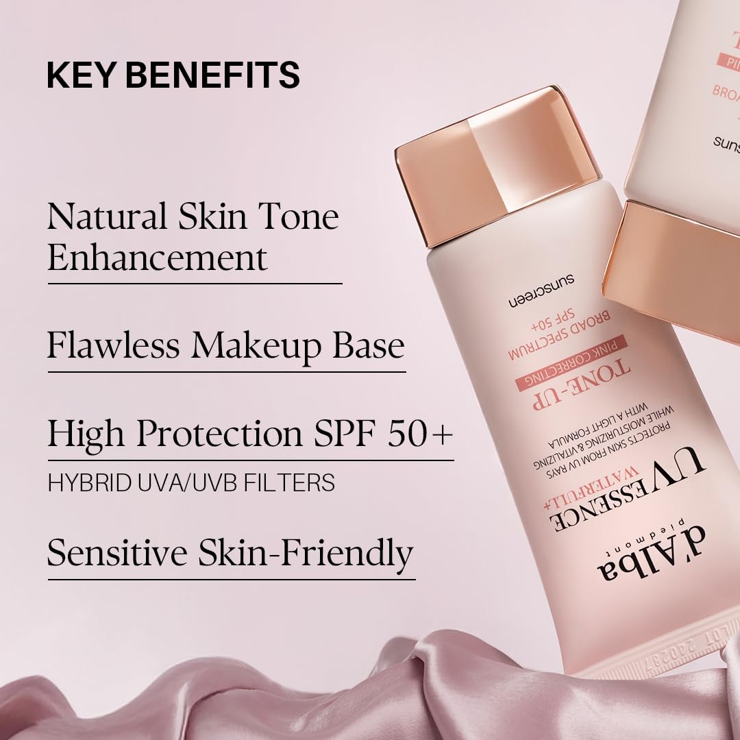 Hotd'alba Piedmont Waterfull Tone-Up Sunscreen Serum BROAD SPECTRUM SPF 50 + Korean Sunscreen for Face, All Skin Tones (1.69 fl.oz.)