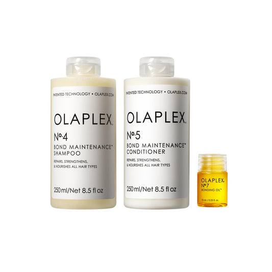 HotOlaplex Wash and Shine Hair Kit: No. 4, 5, 7, Shampoo & Conditioner Set | Cleanse, Hydrate, & Control Frizz Up to 72 Hours | Bonding Oil for Shine & Protect | For Coily, Curly, Straight, and Wavy