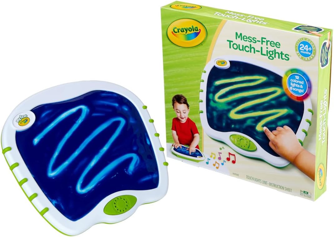 HotCrayola Toddler Touch Lights, Musical Sensory Toys for Toddlers, Learning Gifts, Light Up Drawing Pad, Mess Free Painting, Travel Activity, 2+