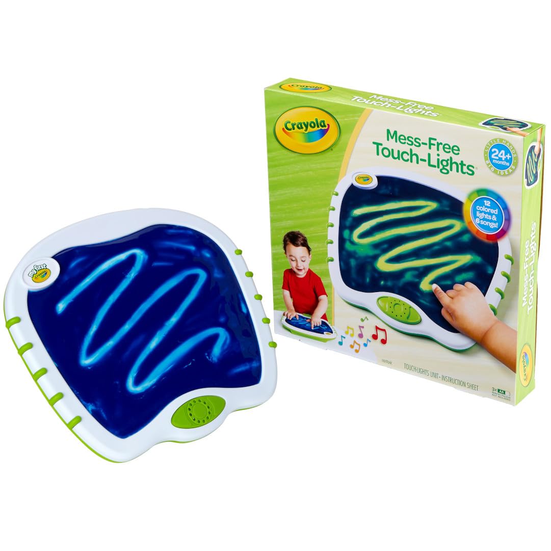 HotCrayola Toddler Touch Lights, Musical Sensory Toys for Toddlers, Learning Gifts, Light Up Drawing Pad, Mess Free Painting, Travel Activity, 2+
