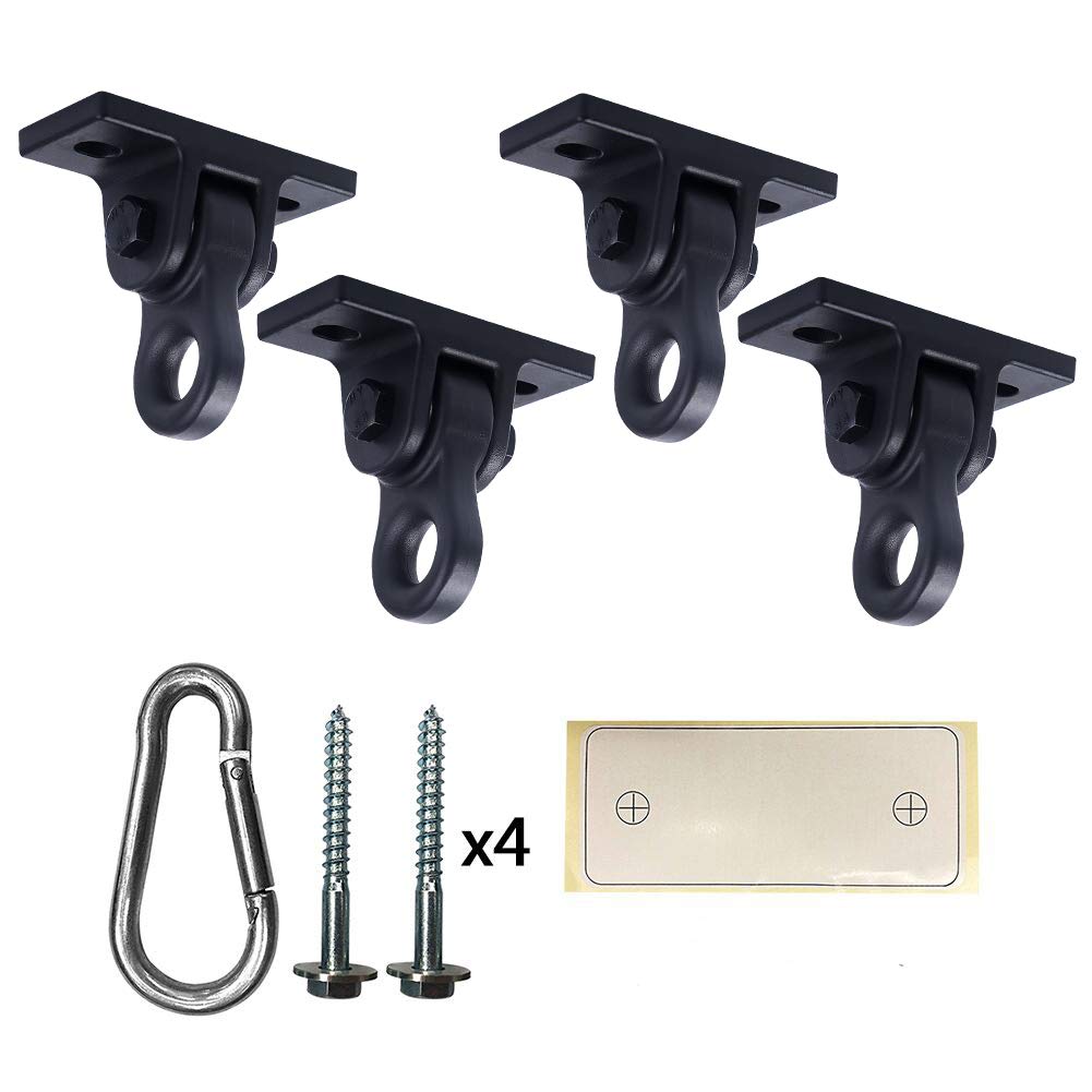 HotABUSA Heavy Duty Black Swing Hangers Screws Bolts Included Over 5000 lb Capacity Playground Porch Yoga Seat Trapeze Wooden Sets Indoor Outdoor 2 Pack
