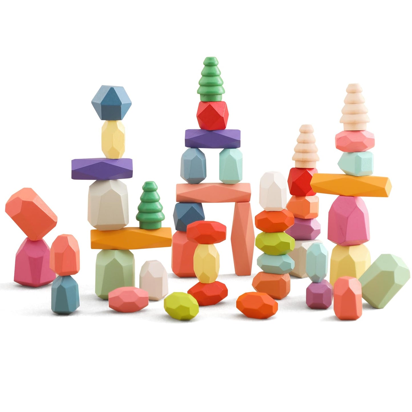 Hot OESSUF Extra-Large Stacking Rocks for Toddlers 1-3, 16 PCS Wooden Montessori Toys, Safe Smooth Jumbo Balancing Stones for Open-Ended Sensory Play, STEM Building Blocks for Boys & Girls